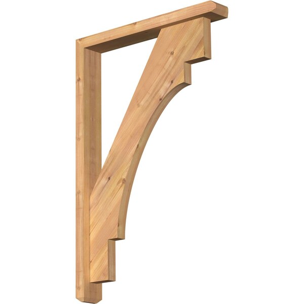 Ekena Millwork Merced Craftsman Smooth Bracket w/ Offset Brace, Western Red Cedar, 3 1/2"W x 24"D x 36"H BKT0402X24X36MRC04SWR - main